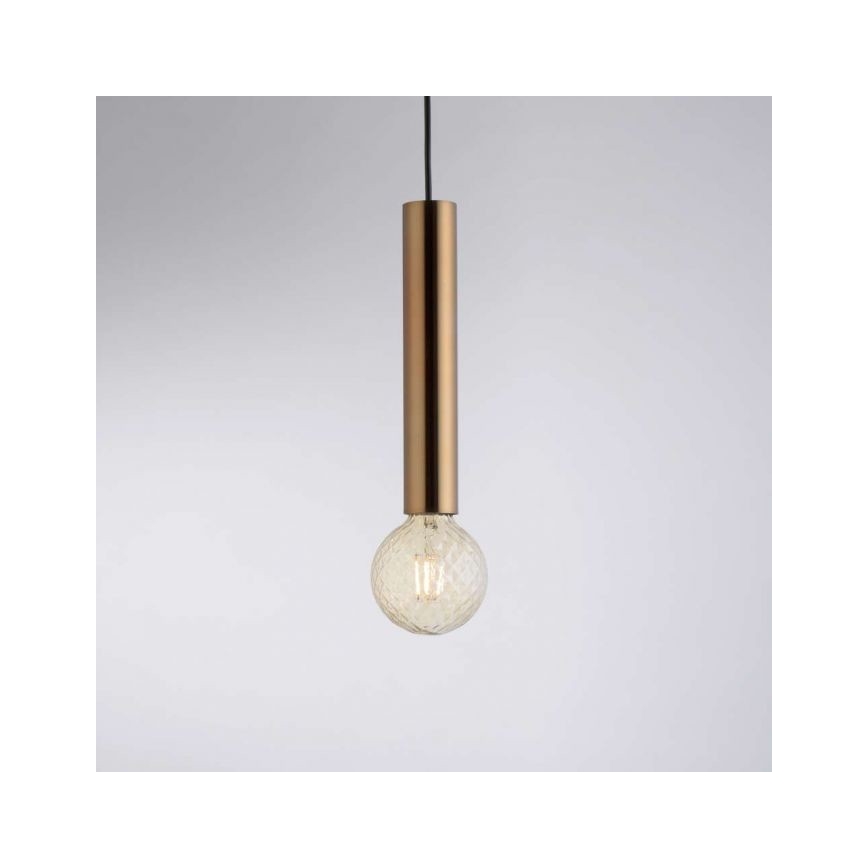 Leuchten Direkt 15617-60 - Ljuskrona med upphängningsrem BRUNA 1xE27/60W/230V mässing