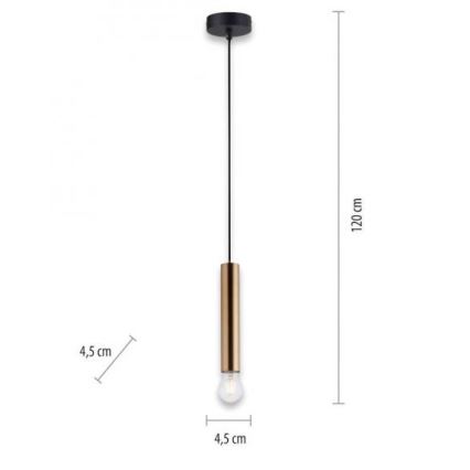 Leuchten Direkt 15617-60 - Ljuskrona med upphängningsrem BRUNA 1xE27/60W/230V mässing