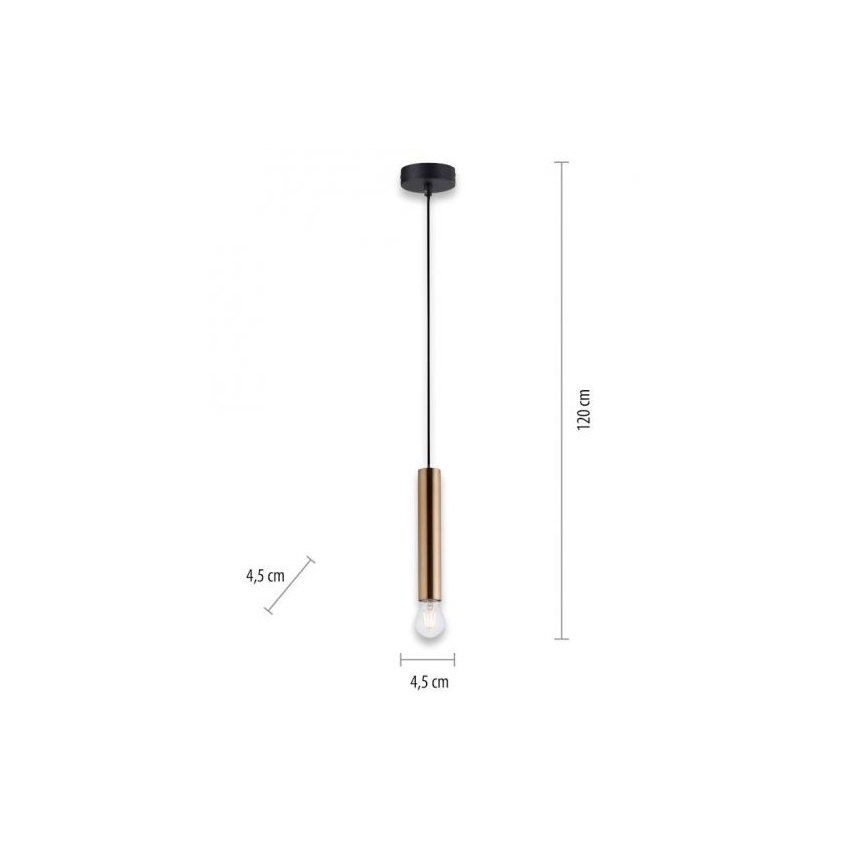 Leuchten Direkt 15617-60 - Ljuskrona med upphängningsrem BRUNA 1xE27/60W/230V mässing