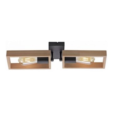 Leuchten Direkt 15657-18 - Fäst ljuskrona FRANKY 2xE27/60W/230V acacia	