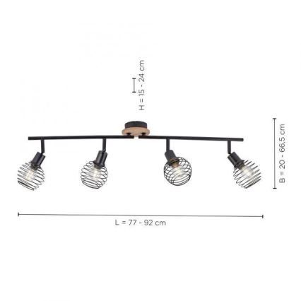 Leuchten Direkt 15924-79 - Spotlight EUGEN 4xE14/40W/230V ek