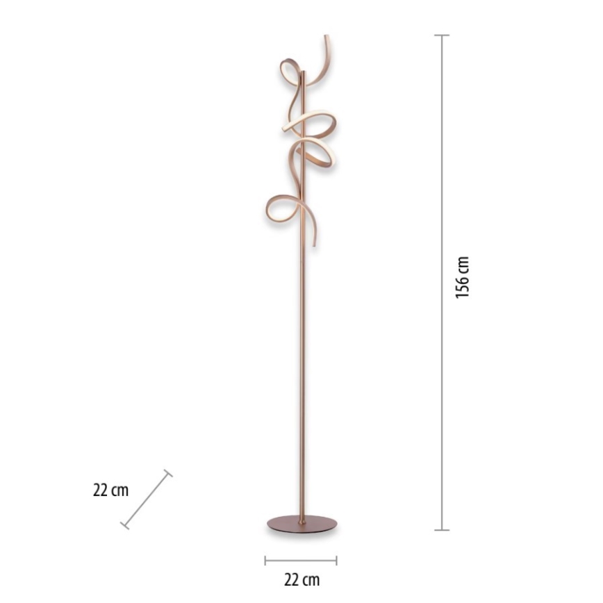 Leuchten Direkt 19031-60 - LED Ljusreglerad golvlampa CURLS LED/22W/230V