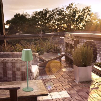 Leuchten Direkt 19250-43 - LED Utomhusdimbar uppladdningsbar bordslampa EURIA LED/3W/5V IP54 grön