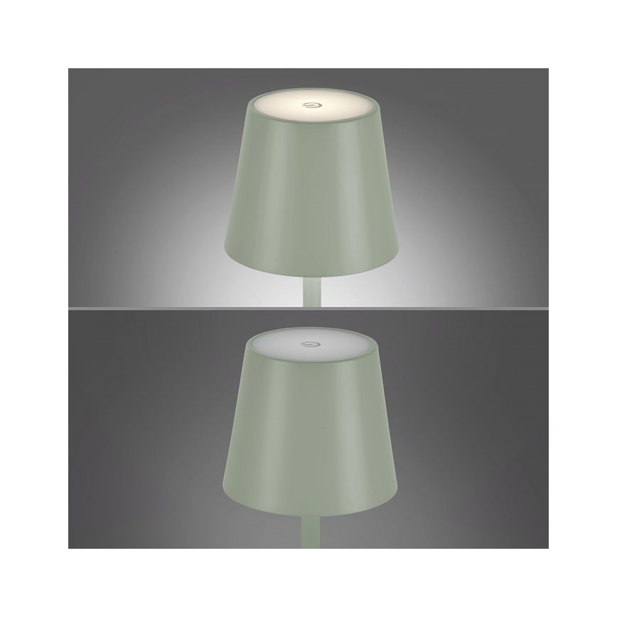 Leuchten Direkt 19250-43 - LED Utomhusdimbar uppladdningsbar bordslampa EURIA LED/3W/5V IP54 grön