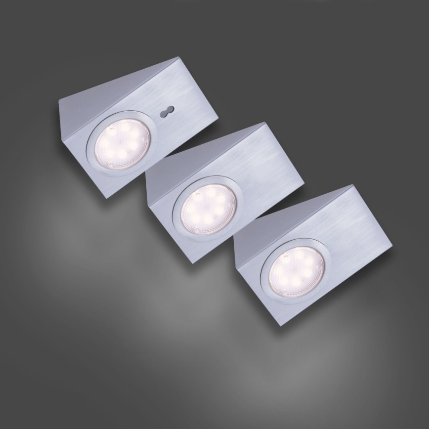 Leuchten Direkt 84111-55-3 - UPPSÄTTNING 3x LED Möbelbelysning med sensor THEO LED/3,6W/230V