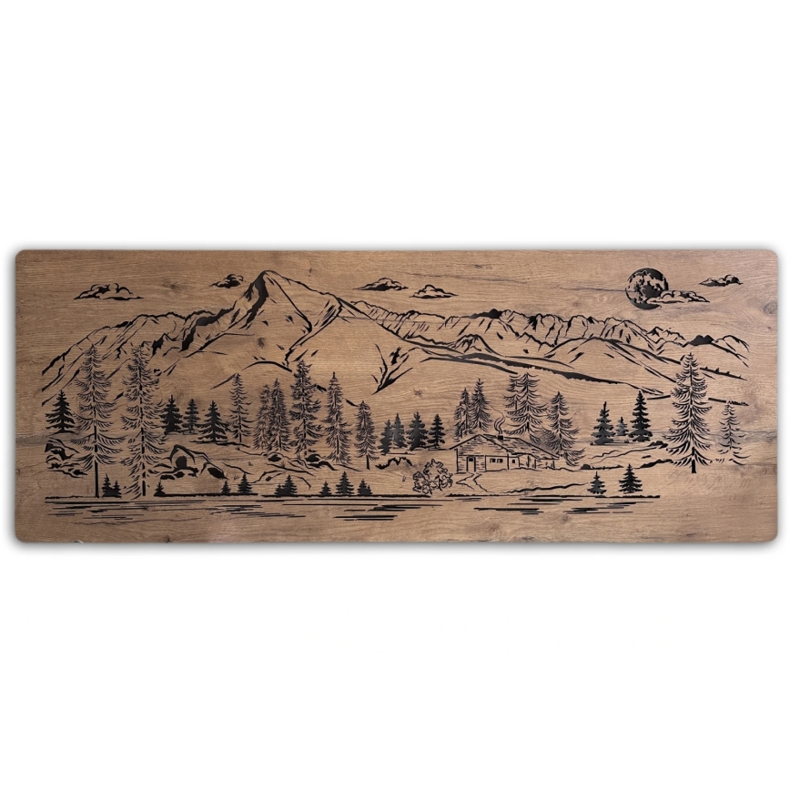 Li-Go 23521/OVL/DUB3 - Dimmbar LED-väggdekoration LED/10W/5V 30000 mAh 130x50 cm ek/Fjällstuga