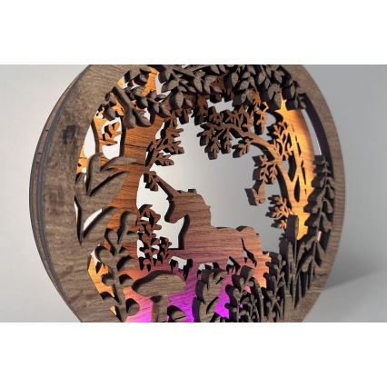 Li-Go 23568/DUB2 - LED-dimmerbar bordsdekoration LED/12W/230V 20x22 cm ek/enhörning