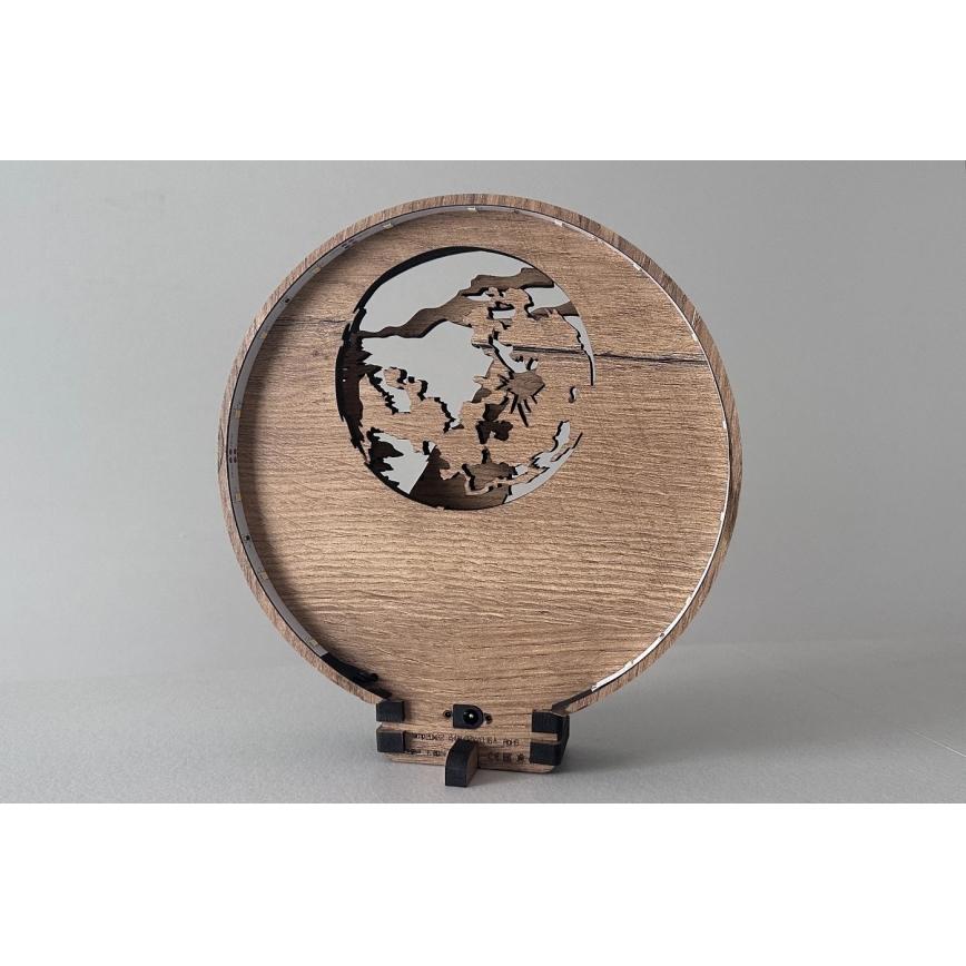 Li-Go 23574/DUB2 - Dimbart LED-bordsdekoration LED/12W/230V 20x22 cm ek/Varg och måne