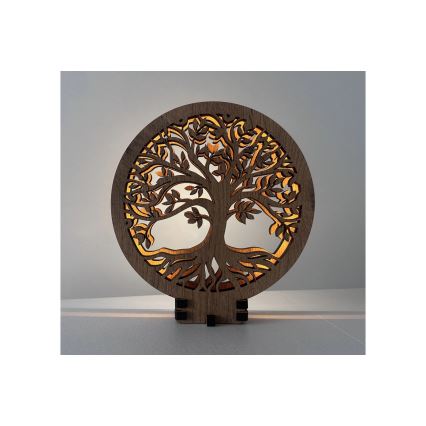 Li-Go 23577/DUB2 - LED-dimmbar bordsdekoration LED/12W/230V 20x22 cm ek/Livets träd