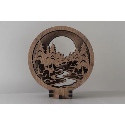 Li-Go 23580/DUB2 - Dimbar LED-bordsdekoration LED/12W/230V 20x22 cm ek/i skogen