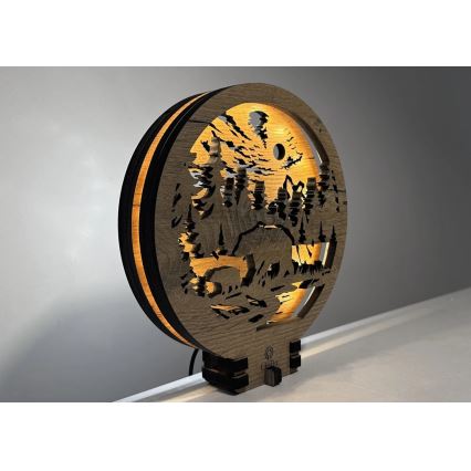 Li-Go 23595/DUB2 - Dimmbar LED-bordsdekoration LED/12W/230V 20x22 cm ek/björnar