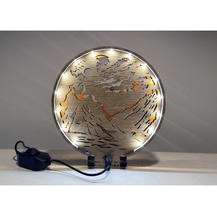 Li-Go 23595/DUB2 - Dimmbar LED-bordsdekoration LED/12W/230V 20x22 cm ek/björnar