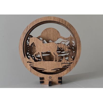 Li-Go 23598/DUB2 - LED dimbar borddekoration LED/12W/230V 20x22 cm ek/häst