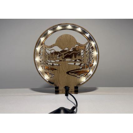 Li-Go 23598/DUB2 - LED dimbar borddekoration LED/12W/230V 20x22 cm ek/häst