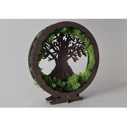 Li-Go 23604/DUB2 - LED-dimmbar bordsdekoration LED/12W/230V 20x22 cm ek/mossa och träd