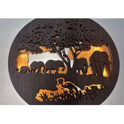 Li-Go 23610/DUB2 - Dimmbar dekorativ LED-bordslampa LED/12W/230V 20x22 cm ek/elefanter