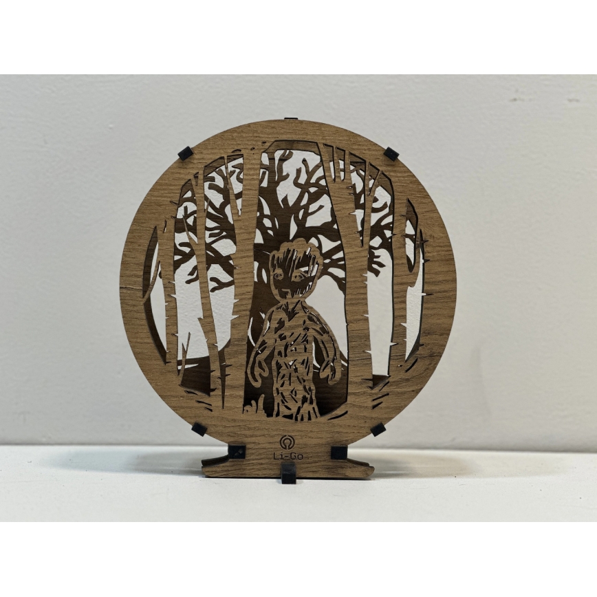 Li-Go 23613/DUB2 - Dimbar dekorativ LED-bordslampa LED/12W/230V 20x22 cm ek/Grut