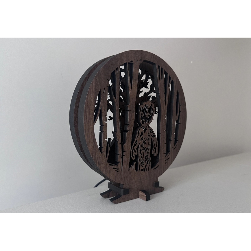 Li-Go 23613/DUB2 - Dimbar dekorativ LED-bordslampa LED/12W/230V 20x22 cm ek/Grut