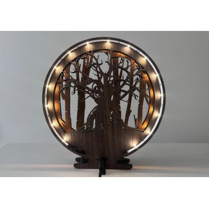 Li-Go 23613/DUB2 - Dimbar dekorativ LED-bordslampa LED/12W/230V 20x22 cm ek/Grut