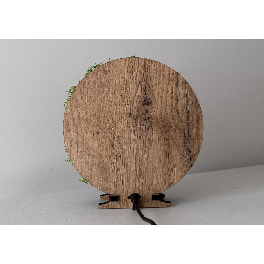 Li-Go 23622/DUB2 - Dimmbar LED-bordsdekoration LED/12W/230V 20x22 cm ek/Kors i mossa