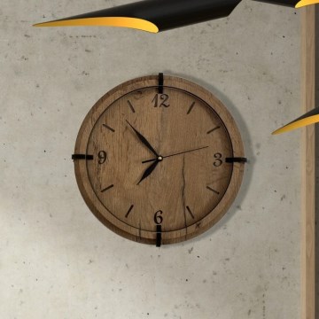 Li-Go 23628/DUB3 - Väggklocka LED/1xAA Ø 32 cm ljus ek/rund