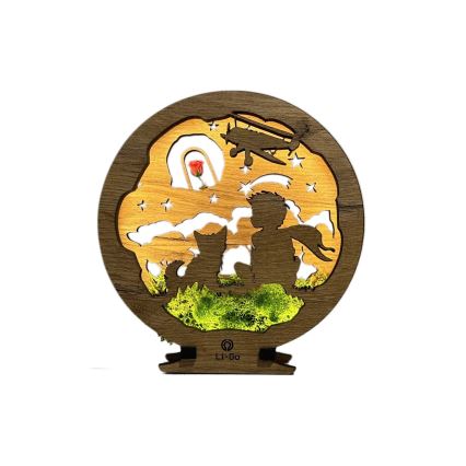 Li-Go 23634/DUB2 - Dimmbar LED-bordsdekoration LED/12W/230V 20x22 cm ek/Lilla Prinsen med rosen