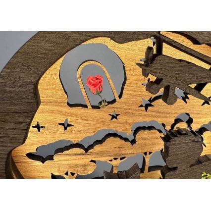 Li-Go 23634/DUB2 - Dimmbar LED-bordsdekoration LED/12W/230V 20x22 cm ek/Lilla Prinsen med rosen