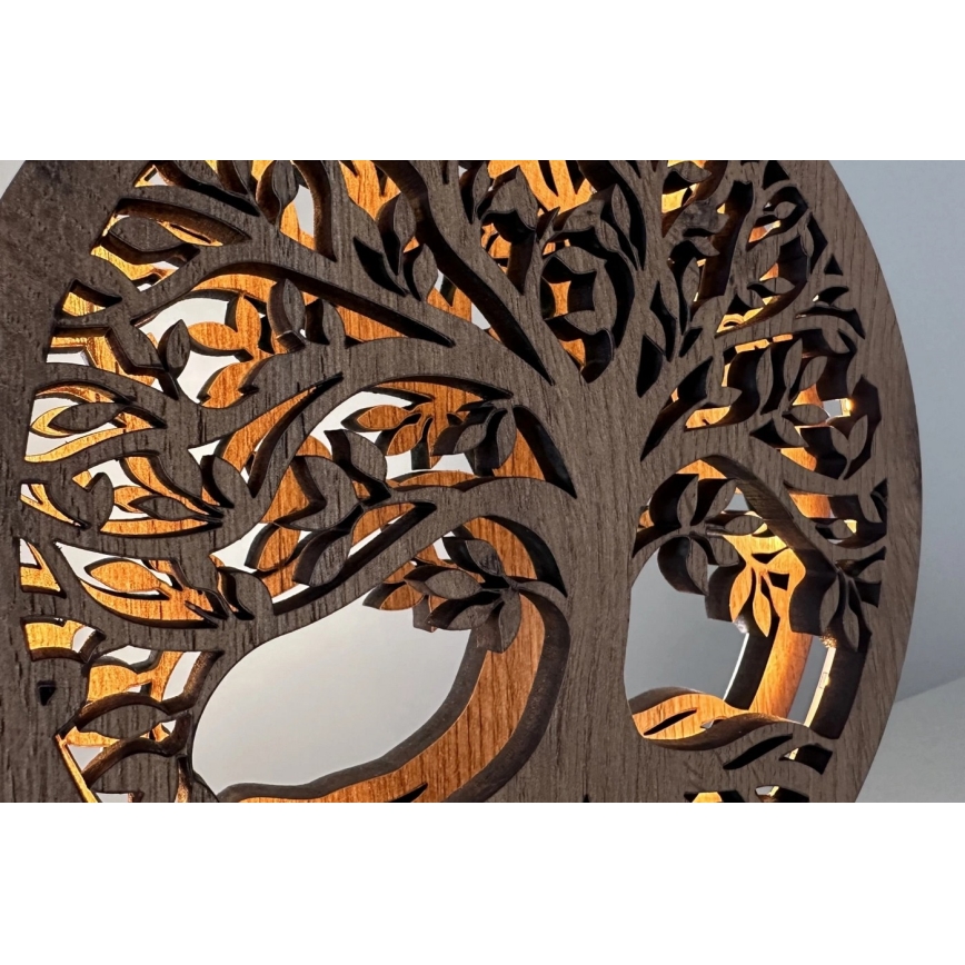 Li-Go 23648/DUB2 - Dimmbar LED bordsdekoration LED/12W/230V 30x31 cm ek/Livets träd