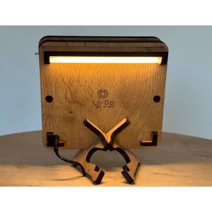 Li-Go 4070/DUB2 - LED bordsdekoration LED/12W/230V 19x19 cm ek/häst
