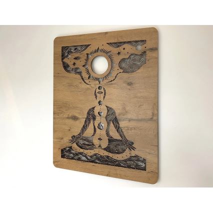 Li-Go 4421/A/4 - Dimbar LED-väggdekoration LED/10W/5V 30000 mAh 70x90 cm ek/chakramönster