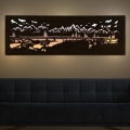 Li-Go 4778/A/4 - Dimbara LED-väggdekoration, LED 10 W / 5 V, 30000 mAh, 120 x 40 cm, ek/sjö