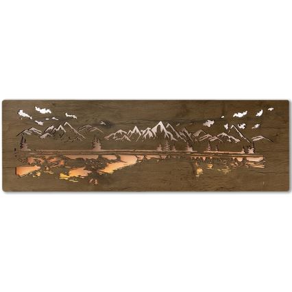Li-Go 4778/A/4 - Dimbara LED-väggdekoration, LED 10 W / 5 V, 30000 mAh, 120 x 40 cm, ek/sjö