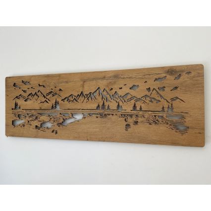 Li-Go 4778/A/4 - Dimbara LED-väggdekoration, LED 10 W / 5 V, 30000 mAh, 120 x 40 cm, ek/sjö