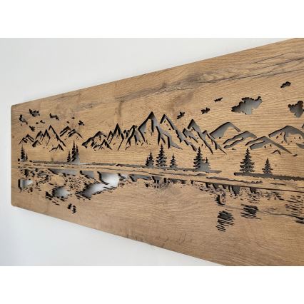 Li-Go 4778/A/4 - Dimbara LED-väggdekoration, LED 10 W / 5 V, 30000 mAh, 120 x 40 cm, ek/sjö