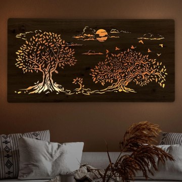 Li-Go 5307/DUB2 - Dimbar LED-väggdekoration LED/24W/230V 120x60 cm ek/Tre ekar