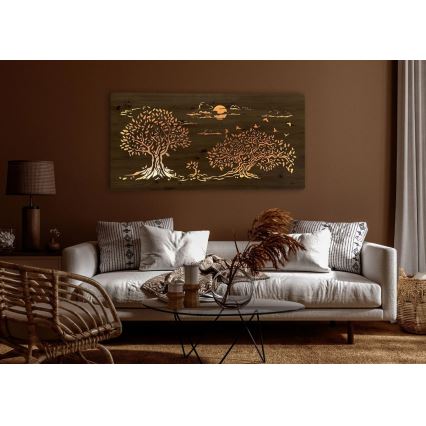 Li-Go 5307/DUB2 - Dimbar LED-väggdekoration LED/24W/230V 120x60 cm ek/Tre ekar