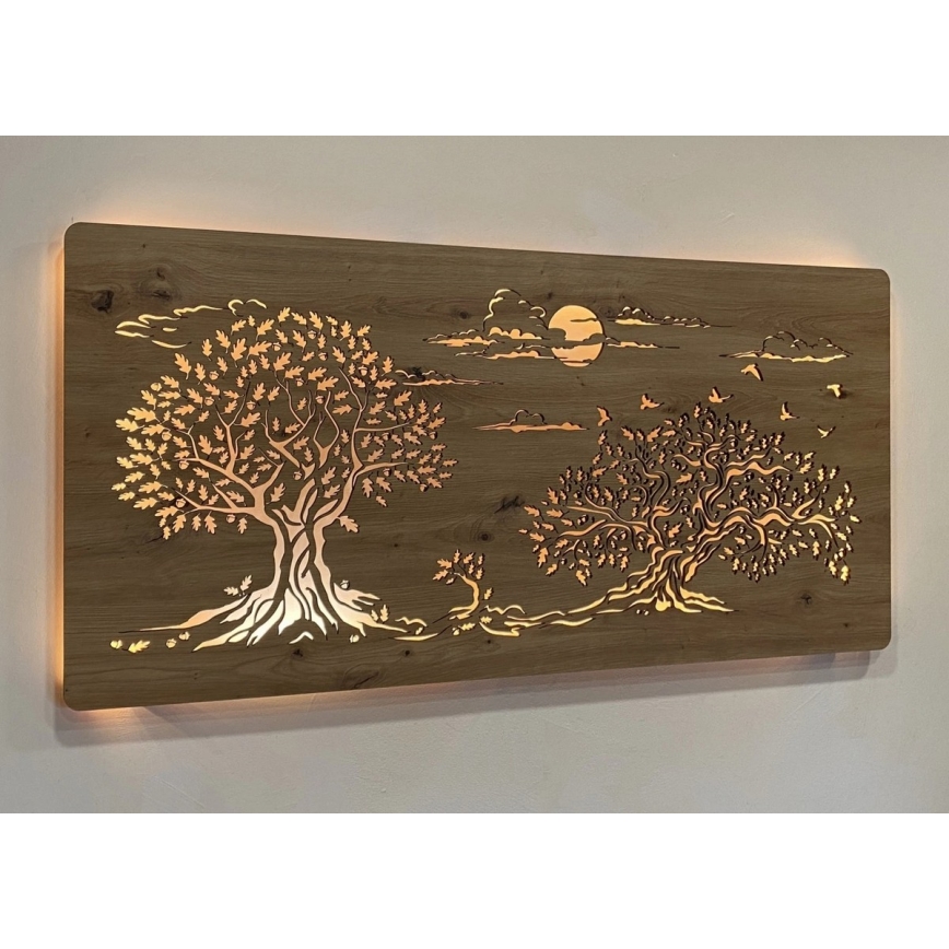 Li-Go 5307/DUB2 - Dimbar LED-väggdekoration LED/24W/230V 120x60 cm ek/Tre ekar