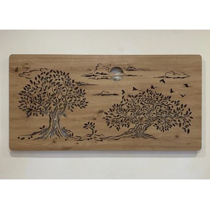 Li-Go 5307/DUB2 - Dimbar LED-väggdekoration LED/24W/230V 120x60 cm ek/Tre ekar