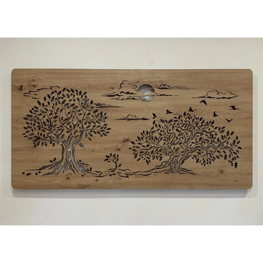 Li-Go 5307/DUB2 - Dimbar LED-väggdekoration LED/24W/230V 120x60 cm ek/Tre ekar