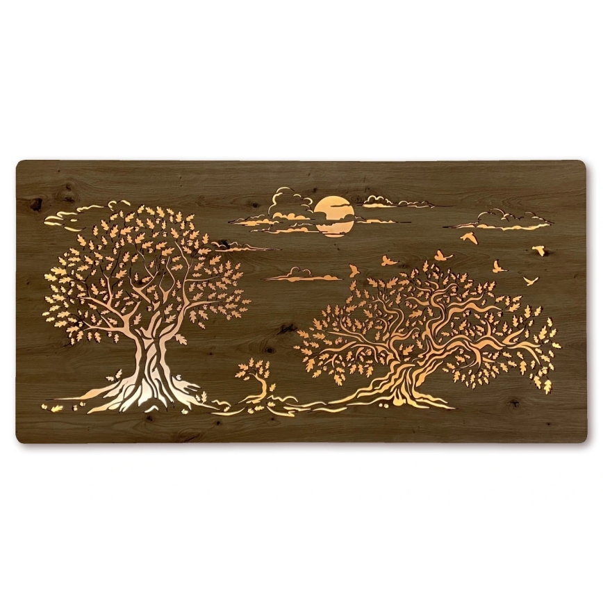 Li-Go 5307/DUB2 - Dimbar LED-väggdekoration LED/24W/230V 120x60 cm ek/Tre ekar