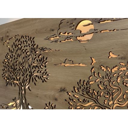 Li-Go 5307/DUB2 - Dimbar LED-väggdekoration LED/24W/230V 120x60 cm ek/Tre ekar