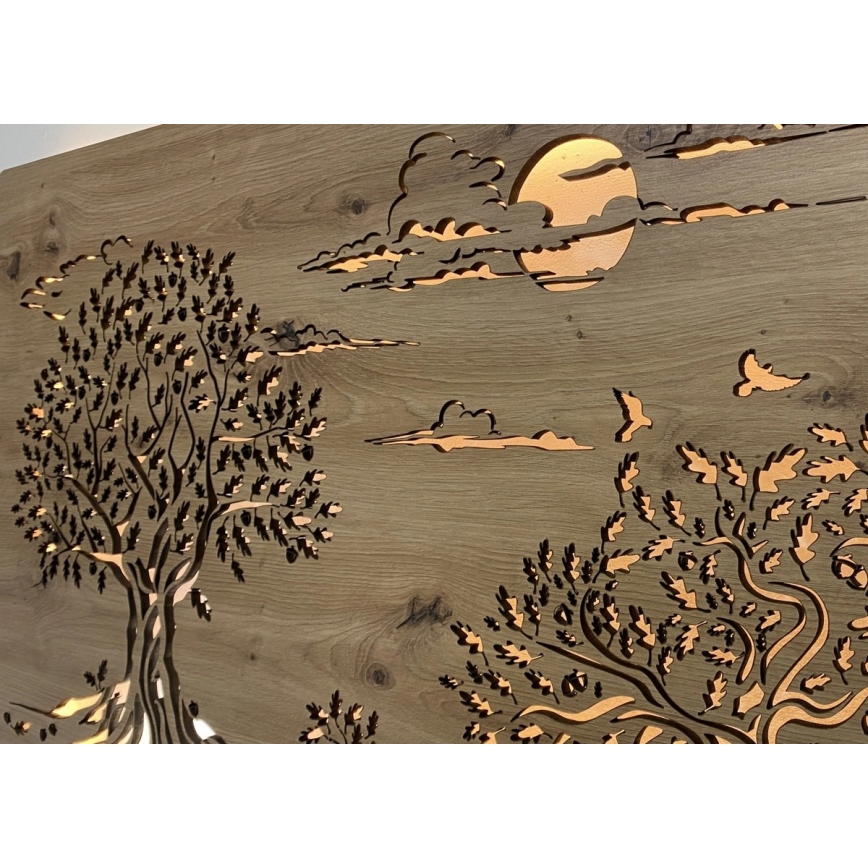 Li-Go 5307/DUB2 - Dimbar LED-väggdekoration LED/24W/230V 120x60 cm ek/Tre ekar