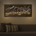 Li-Go 5589/A/DUB2 - LED-dimbar väggdekoration LED/10W/5V 30000 mAh 110x50 cm ek/berg med fåglar