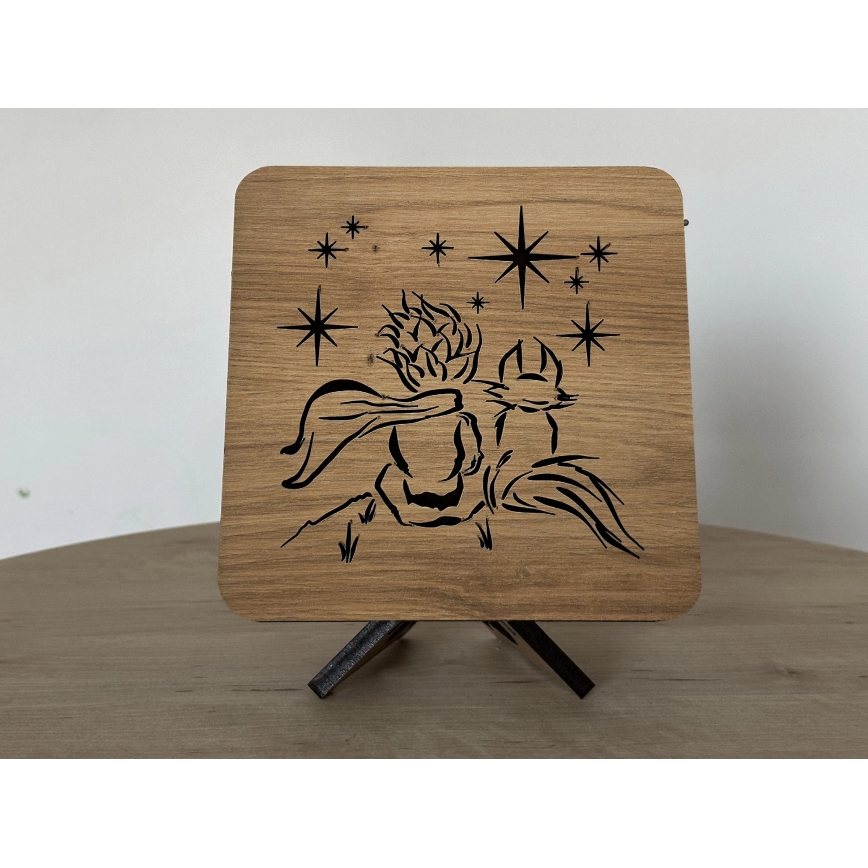 Li-Go 5788/DUB2 - LED borddekoration LED/12W/230V 19x19 cm ek/Lilla Prinsen