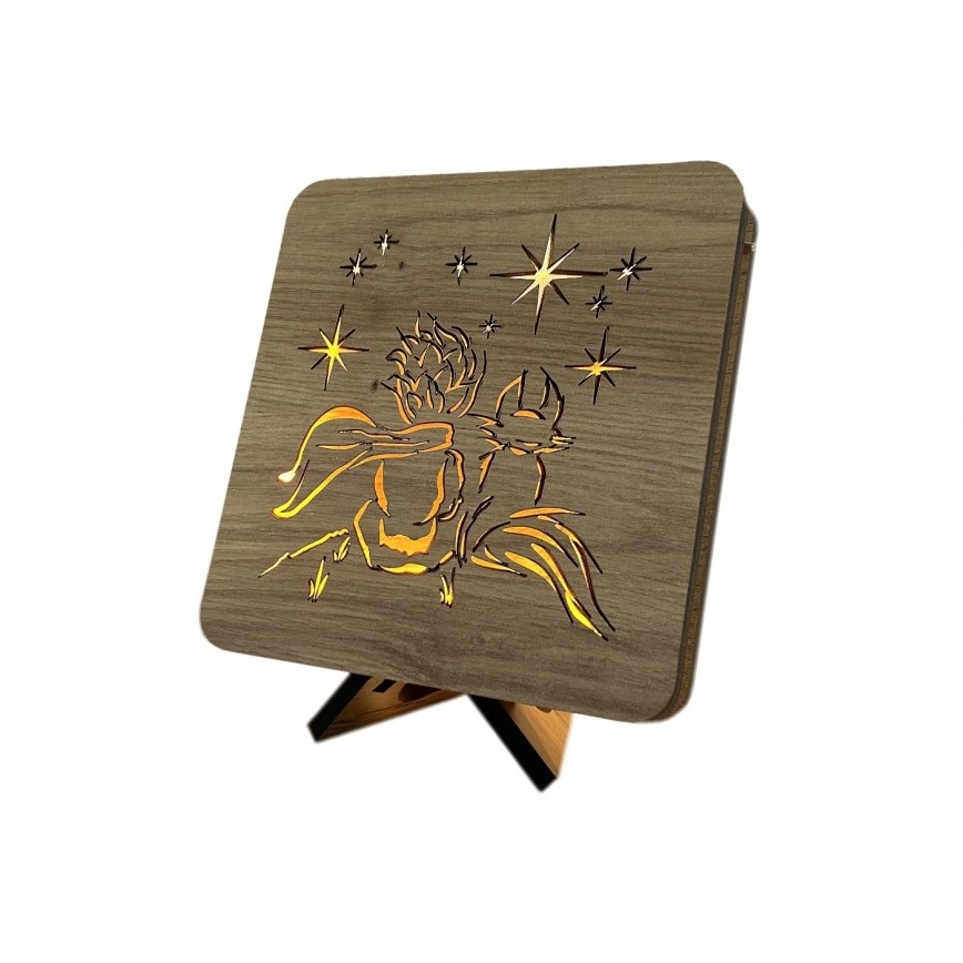 Li-Go 5788/DUB2 - LED borddekoration LED/12W/230V 19x19 cm ek/Lilla Prinsen