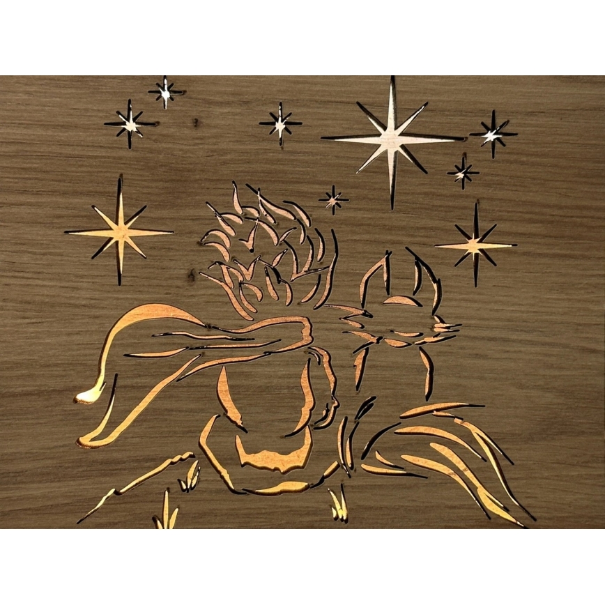 Li-Go 5788/DUB2 - LED borddekoration LED/12W/230V 19x19 cm ek/Lilla Prinsen