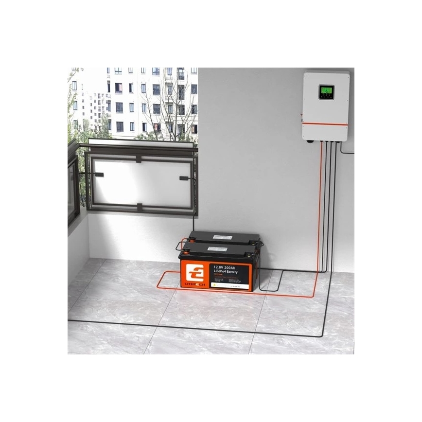LiFePO4-batteri för solcellsanläggningar 12,8 V/200 Ah IP66
