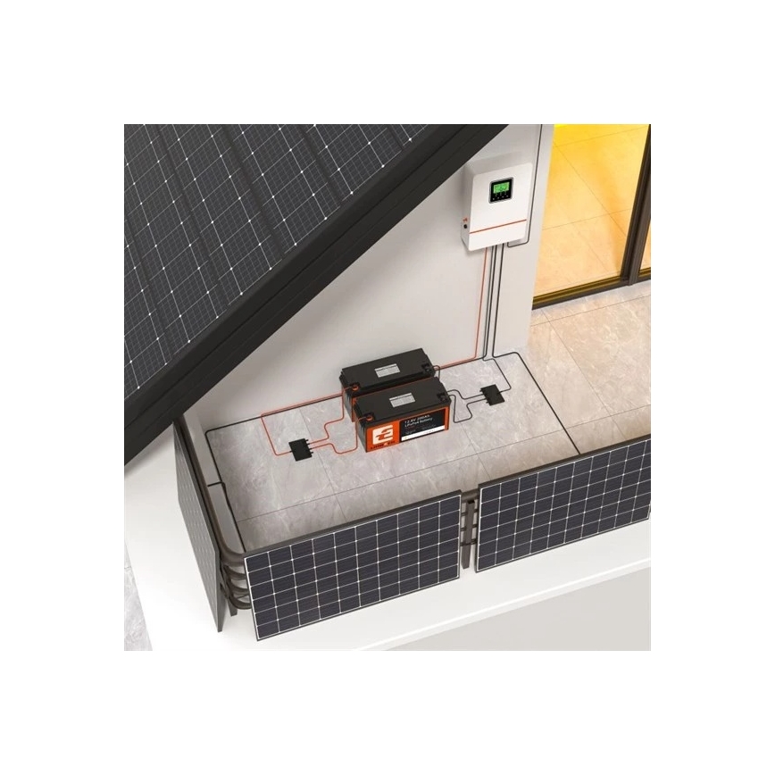 LiFePO4-batteri för solcellsanläggningar 12,8 V/200 Ah IP66