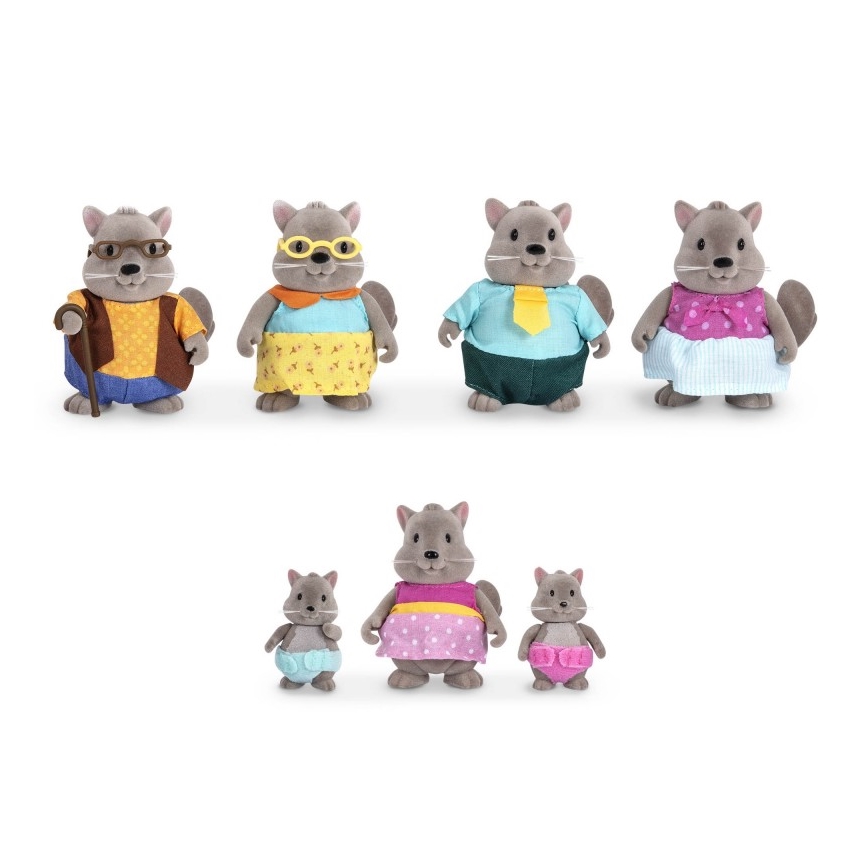 Li'l Woodzeez - Toy kit BUSTLEBERRY squirrel family