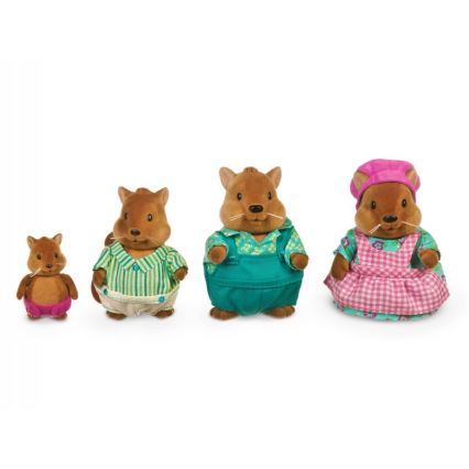 Li'l Woodzeez - Set med figurer BUSTLEBERRY ekorrfamilj
